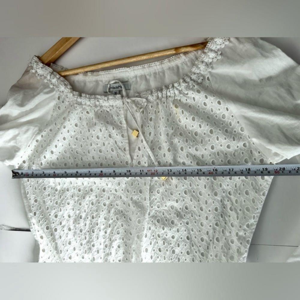 OndadeMar Swimwear dress Cotton Eyelet Tunic white cover up beach - Picture 3 of 9